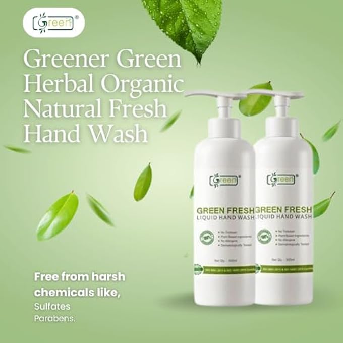 GREENER GREEN HERBAL ORGANIC NATURAL FRESH HAND WASH - Image 1